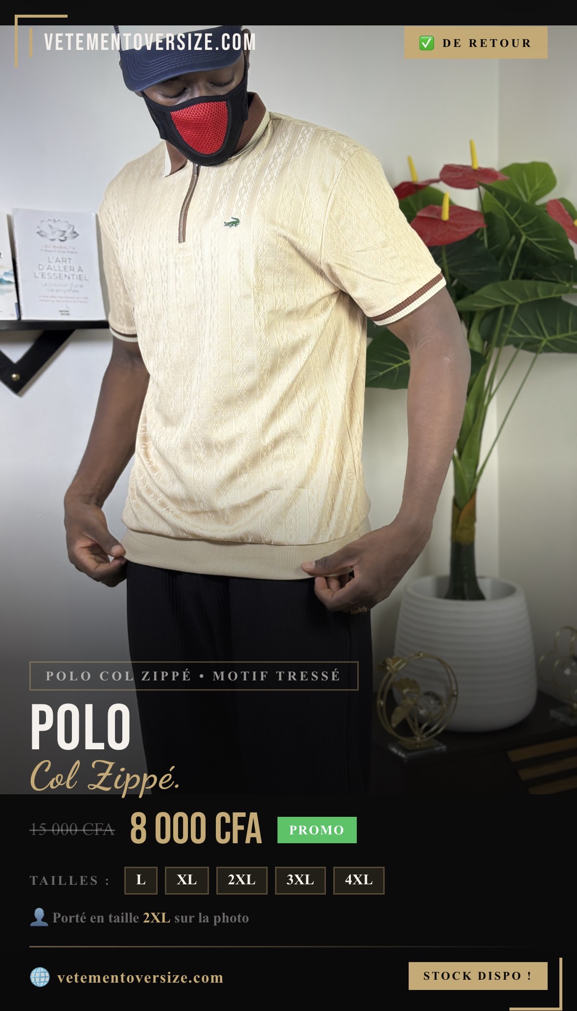 Polo Lacoste Beige-crème – Image 2