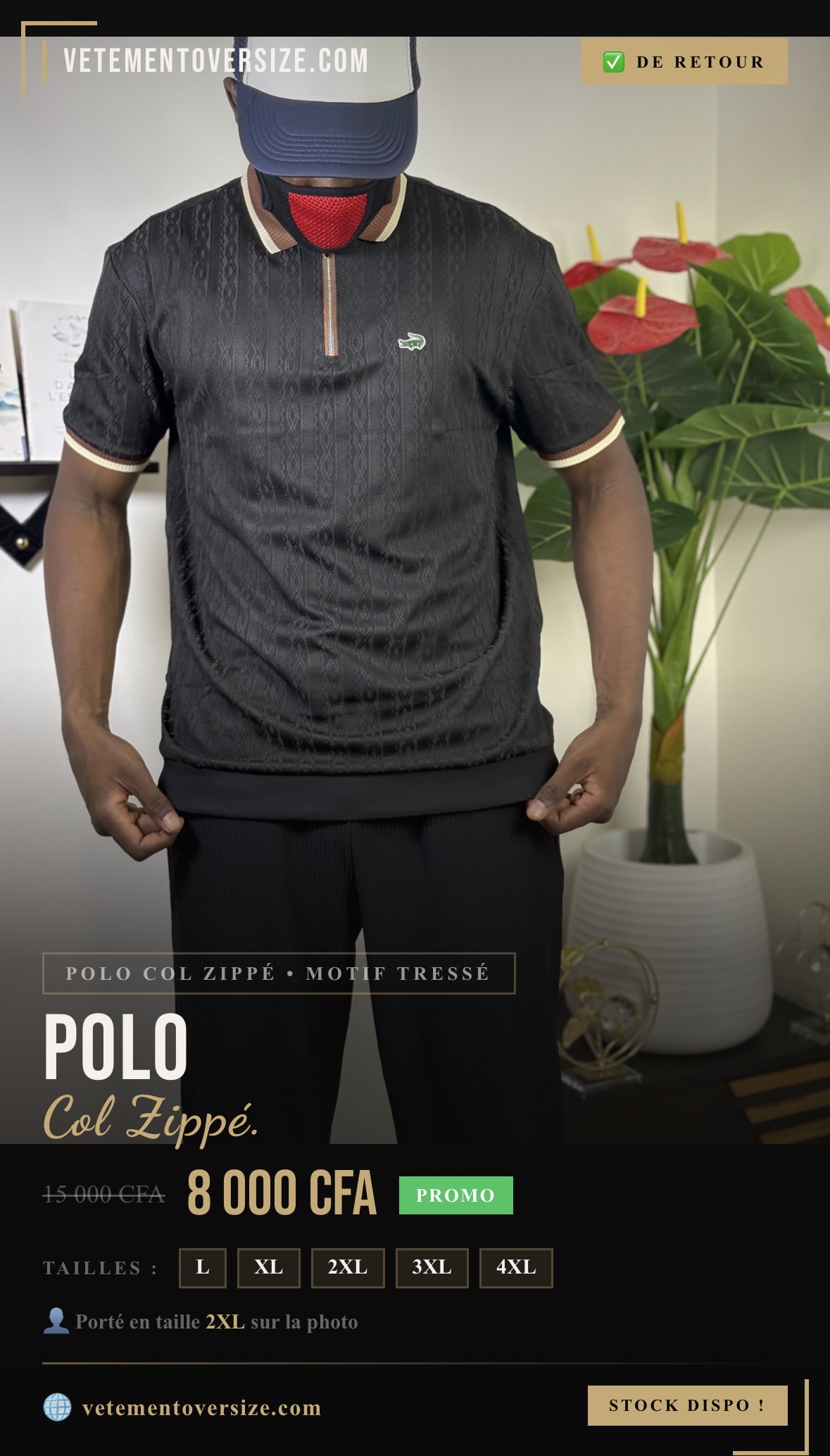 Polo Lacoste Noir – Image 2