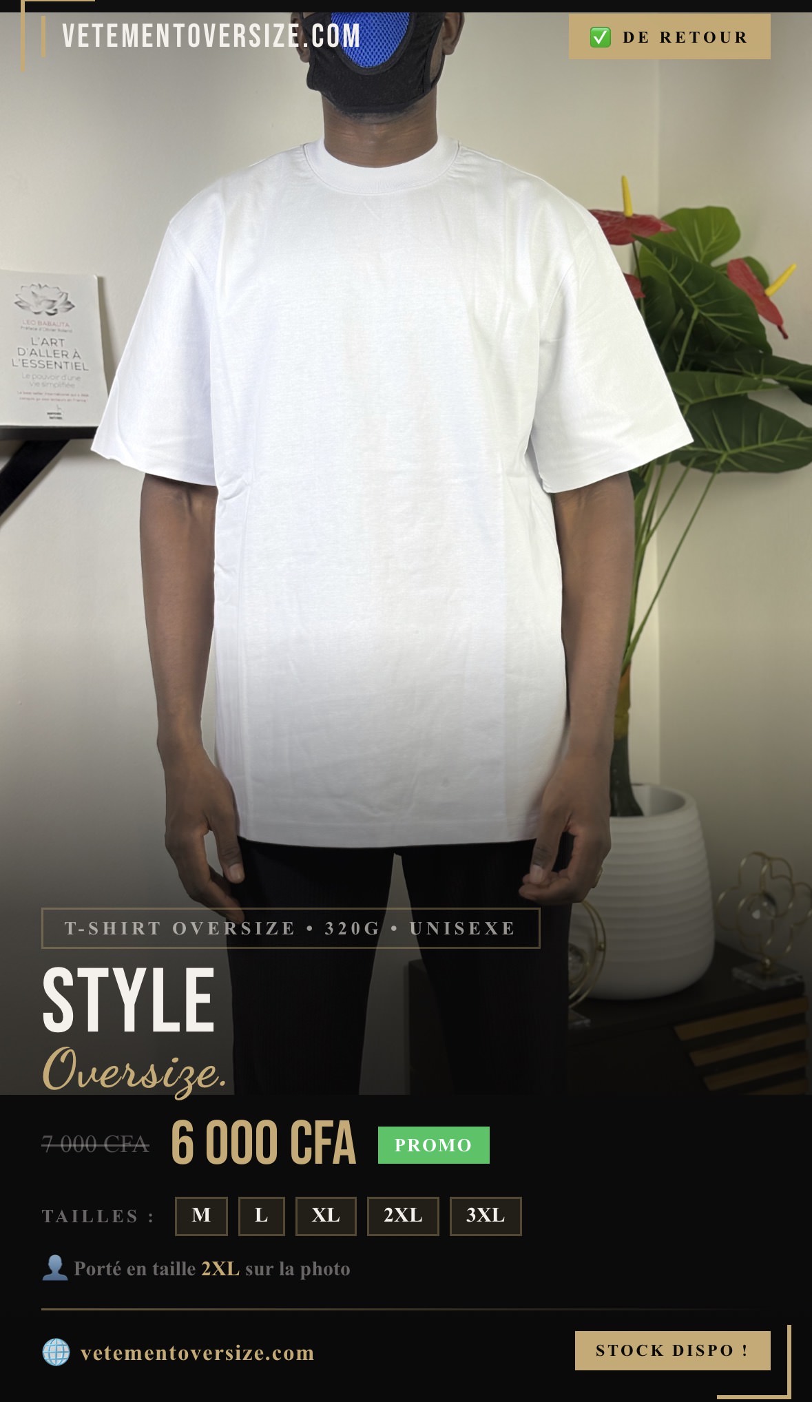 T-shirt Oversize Blanc – Coupe large