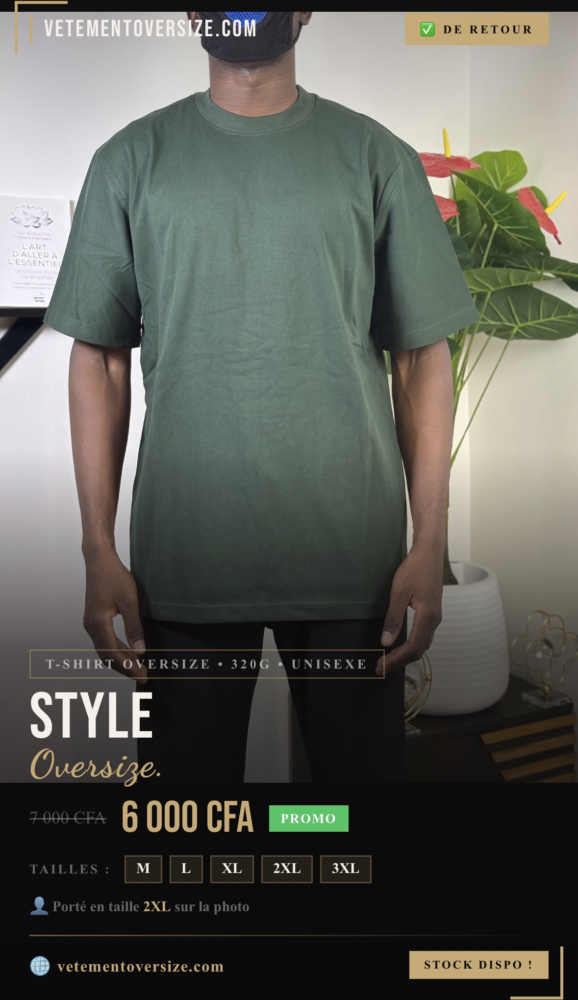 T-shirt Oversize Vert– Coupe large