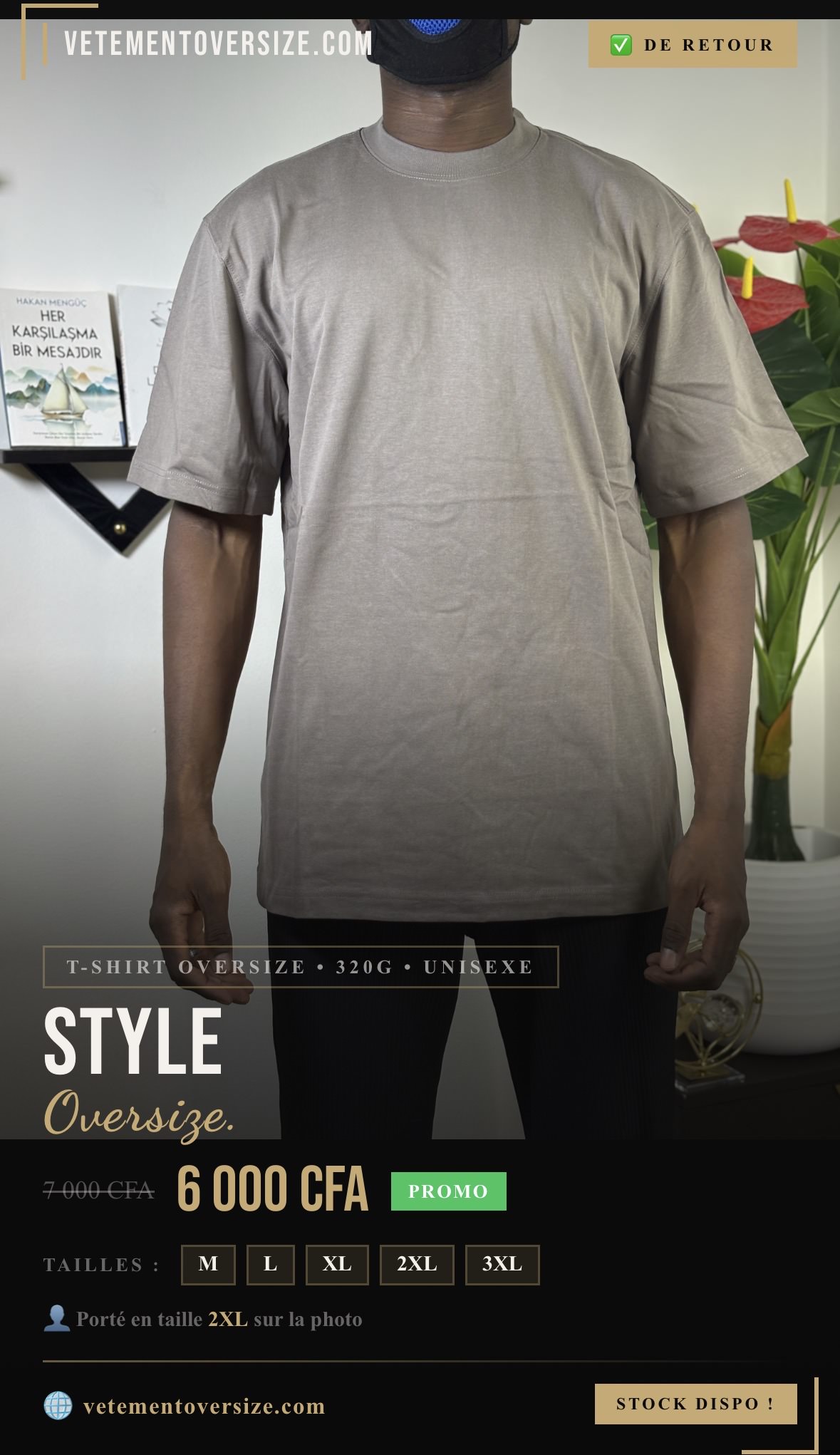 T-shirt Oversize Grise – Coupe large