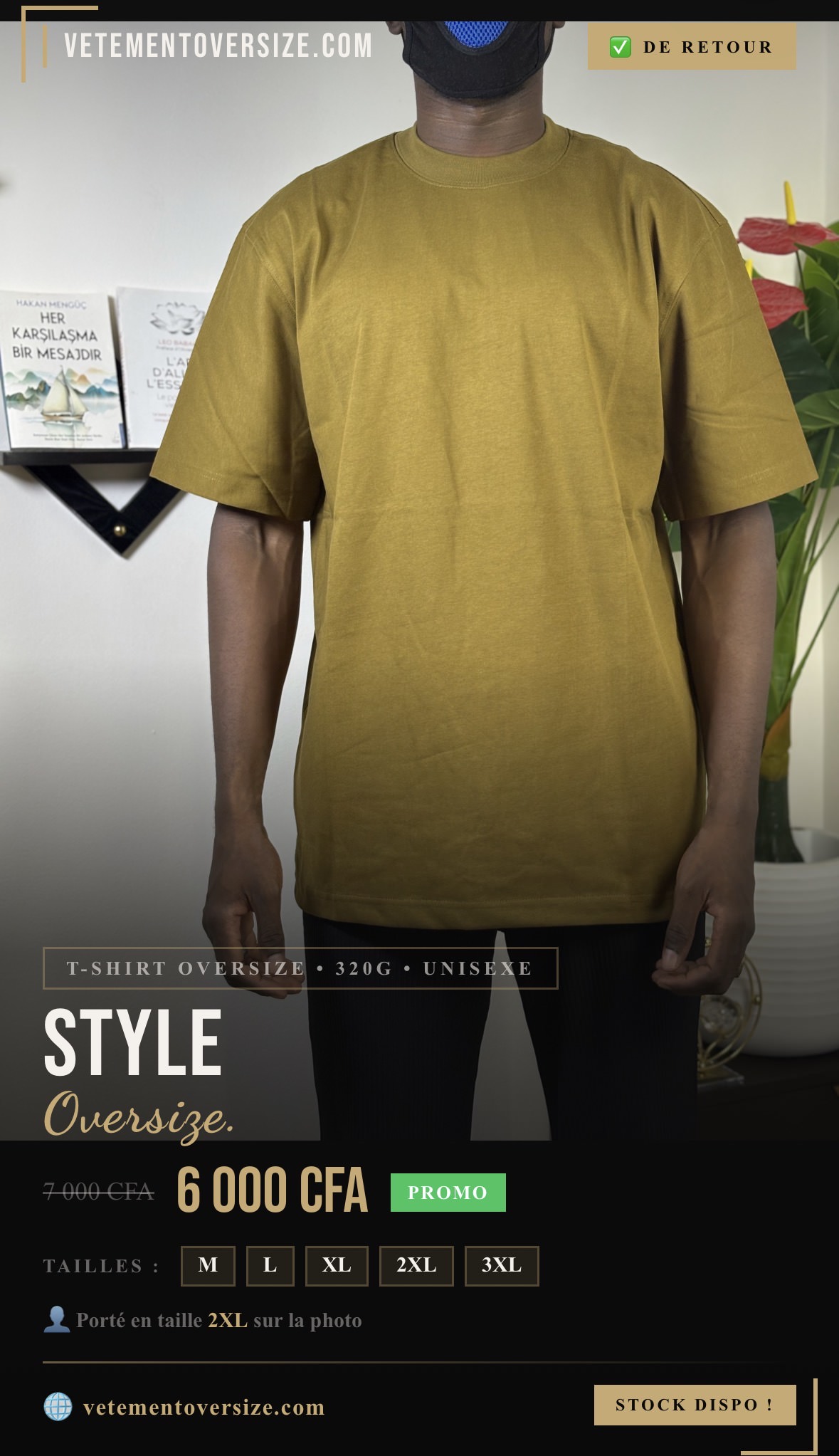 T-shirt Oversize Vert armée – Coupe large