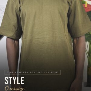 T-shirt Oversize Olive foncée – Coupe large