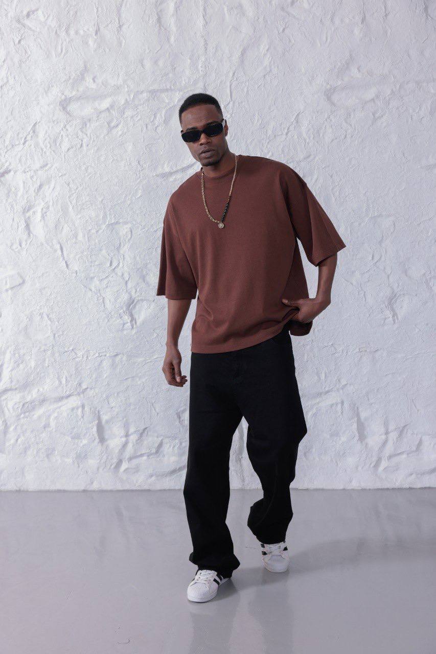 T-shirt Oversize Marron – Coupe large