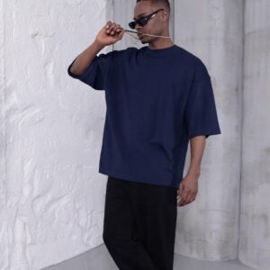 T-shirt Oversize Blue marine – Coupe large