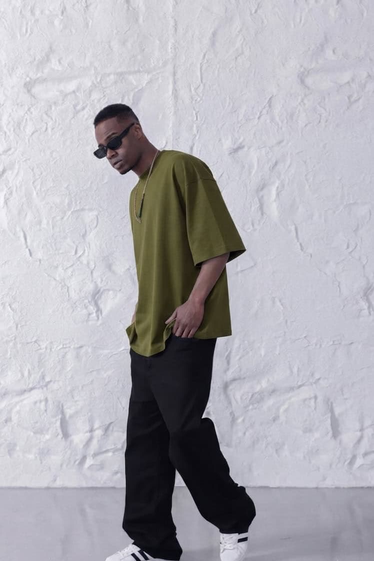 T-shirt Oversize Olive foncée – Coupe large