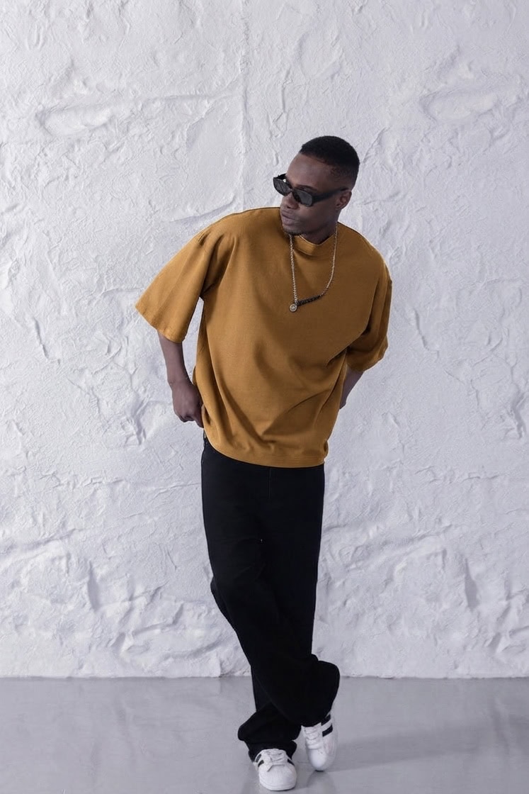 T-shirt Oversize Moutarde – Coupe large